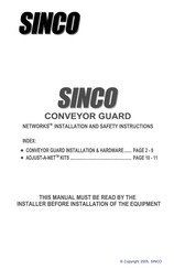 SINCO Networks Adjust-A-Net Installation And Safety Instructions