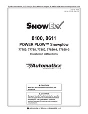 Douglas Dynamics SnowEx Power Plow 8100 Installation Instructions Manual