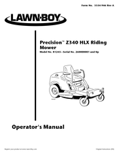 LAWNBOY Precision Z340 HLX Operator's Manual
