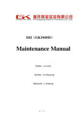 GAOKIN GK194MS Maintenance Manual