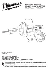 Milwaukee M12 DRAIN SNAKE Operator's Manual