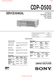 Sony CDP-D500 Service Manual
