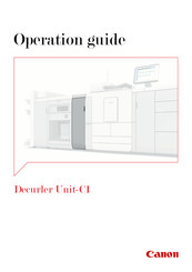 Canon Decurler Unit-C1 Operation Manual