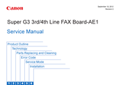 Canon Super G3 3rd Line FAX Board-AE1 Service Manual