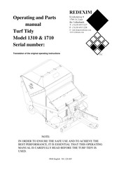 Redexim Turf Tidy 1710 Operating And Parts Manual