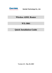 Gemtek WX-5801 Quick Installation Manual