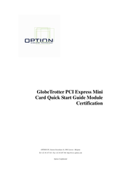 Option Audio GlobeTrotter PCI Express Mini Card Quick Start Manual