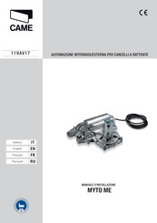 CAME MYTO ME Installation Manual