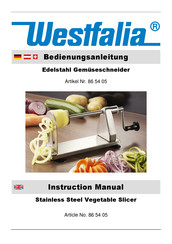 Westfalia 86 54 05 Instruction Manual