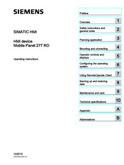 Siemens SIMATIC HMI Mobile Panel 277 RO Operating Instructions Manual