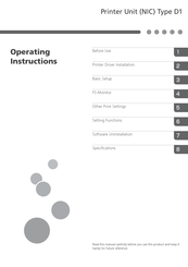 Ricoh D1 Operating Instructions Manual