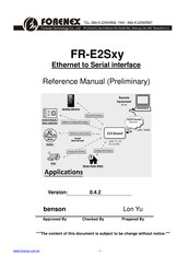 Forenex E2S-RF/RI Reference Manual