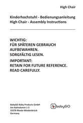 BabyGo 360 High Chair Assembly Instructions Manual