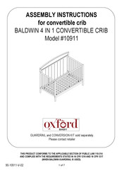 Oxford Baby Baldwin 4 In 1 Convertible Crib 10911 Manuals Manualslib