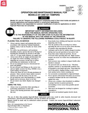 Ingersoll-Rand 441 Operation And Maintenance Manual
