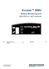 MicroPower Access BMU PRO UL Instructions For Use Manual