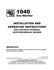 Armstrong Monitoring AMC-1040 Installation And Operating Instructions Manual