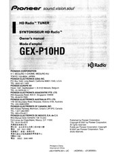 Pioneer GEX-P10HD - HD Radio Tuner Owner's Manual