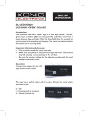 König Electronic DL-LEDSIGN20 Instructions Manual