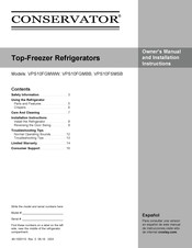 Conservator VPS10FGMBB Owner's Manual And Installation Instructions