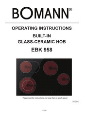 BOMANN EBK 958 Operating Instructions Manual