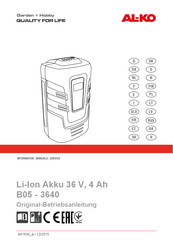 AL-KO B05-3640 Translation Of The Original Operating Instructions