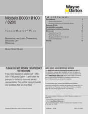 Wayne-Dalton Torquemaster Plus 8200 Quick Start Manual