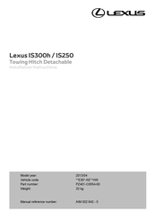 Lexus PZ401-C0554-00 Installation Instructions Manual