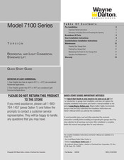 Wayne-Dalton Torsion 7100 Series Quick Start Manual