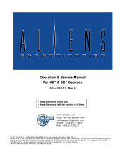 Global VR Aliens Extermination Operation & Service Manual