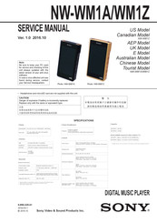 Sony NW-WM1A Service Manual