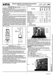 Asco Aseptic Positioner D Series General Installation And Maintenance Instructions