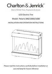 Charlton & Jenrick Polaris 1000 Installation And Operation Instructions Manual