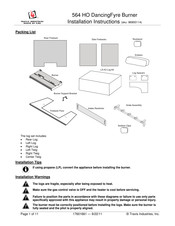 Travis Industries 564 HO DancingFyre Installation Instructions Manual