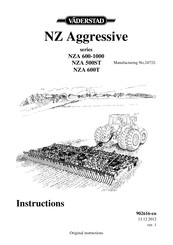 Vaderstad NZ Aggressive NZA 700 Series Original Instructions Manual