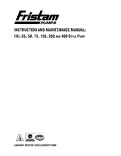 Fristam Pumps FKL-50 Instruction And Maintenance Manual