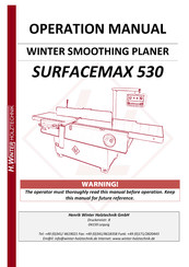 Winter SURFACEMAX 530 Operation Manual