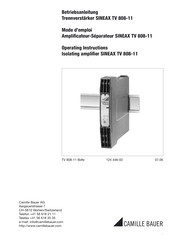 Camille Bauer SINEAX TV 808-11 Operating Instructions Manual