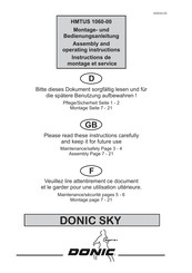 Donic SKY Assembly And Operating Instructions Manual