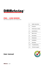 DMMetering PRO-1250D Manual