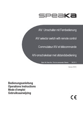 Speaka 34 25 11 Operation Instructions Manual