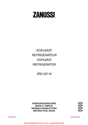 Zanussi ZRX 307 W Instruction Book