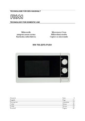 Pkm MW 700-20FS-PUSH Manual