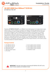 Panduit Atlona AT-HDR-EX-70C-TX Installation Manual