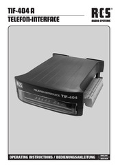 RCS AUDIO-SYSTEMS TIF-404 A Operating Instructions Manual