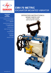 Dawson EMV-70 METRIC Operator's Instructions/Spare Parts List