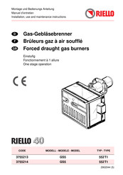 Riello 3755213 Installation, Use And Maintenance Instructions
