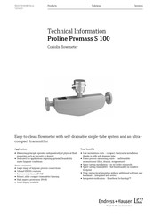 Endress+Hauser Proline Promass S 100 Technical Information