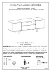 BIG FURNITURE WAREHOUSE MODENA TV UNIT Aassembly Instructions