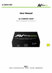 AVPro Edge AC-CONVERT-HDDP User Manual